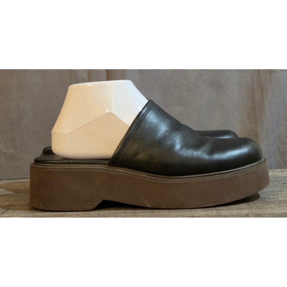 Vince Anton Leather Platform Mules Women's Size 8 Black